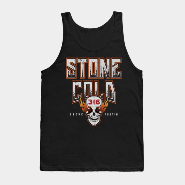 Stone Cold Steve Austin Fire Skull Tank Top by MunMun_Design